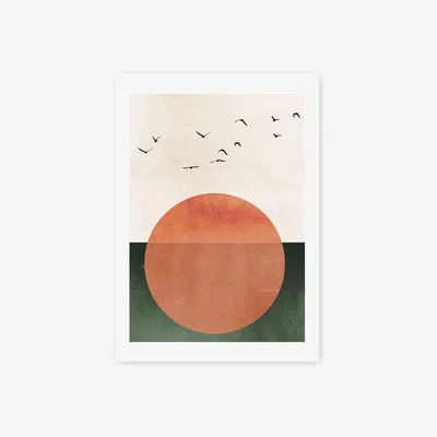 Habitat East End Prints Rising Sun Unframed Wall Print - A3