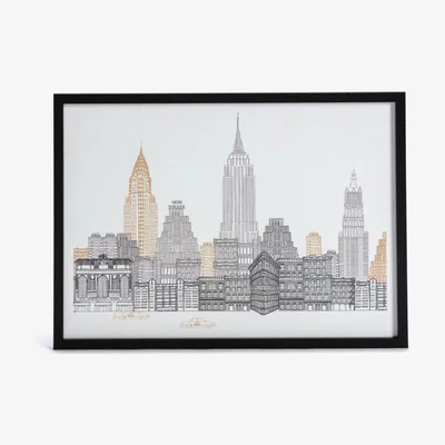 Habitat Habitat New York Sky Line Framed Wall Print - A3
