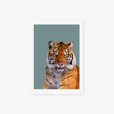 Habitat East End Prints Abstract Tiger Face Unframed Wall Art - A2