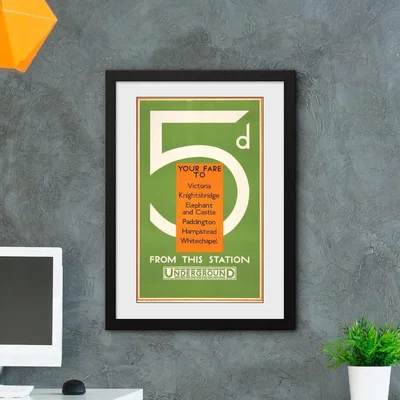 Habitat GB Eye TFL Fare by Underground Framed Print - 50x70cm