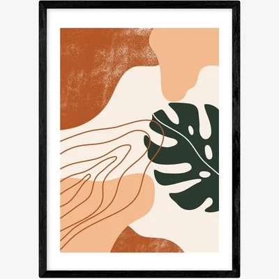 Habitat East End Prints Abstract Monstera Framed Wall Print - A2