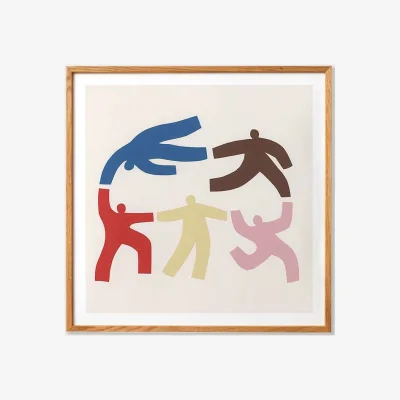Heal's Paper Collective The People Framed Print 30 x 30cm