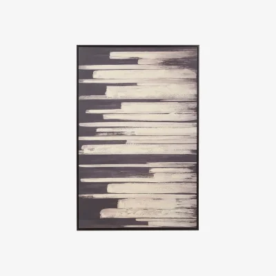 Homebase Astratto Canvas Wall Art Oil Painting - Black & Natural - 82.6x122.6cm