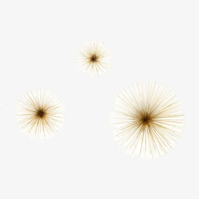 Homebase Mirano Set of 3 Gold Starburst Wall Art