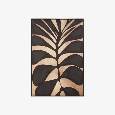 Homebase Astratto Canvas Wall Art Oil Painting - Black & Gold - 82.6x122.6cm