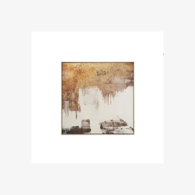 Homebase Astratto Abstract Canvas Wall Art - Gold - 102.6x102.6cm