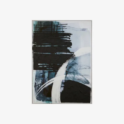 Homebase Astratto Wall Art Oil Painting - Blue & Black - 103x143cm