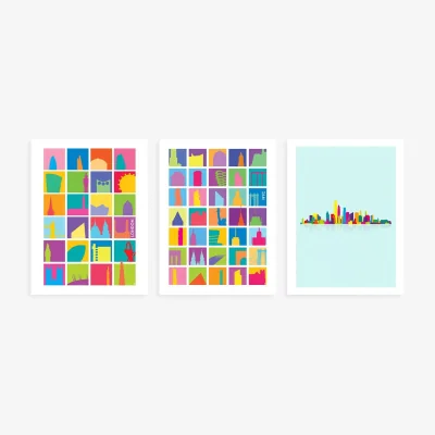John Lewis John Lewis ANYDAY Yoni Alter New York City & London Unframed Prints, Set of 3, 40 x 30cm, Multi