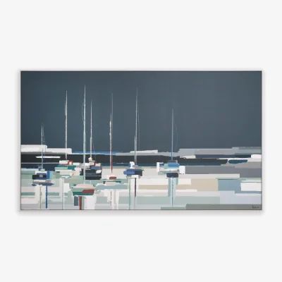 John Lewis Sabrina Roscino - Side By Side Framed Canvas, 82 x 142cm, Grey/Multi