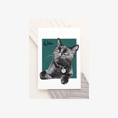 John Lewis Treat Republic Personalised Sketched Pet Framed Print
