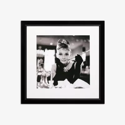 John Lewis Audrey Hepburn - Breakfast at Tiffany's Framed Print & Mount, 46 x 46cm, Black/White