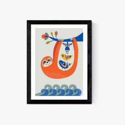 John Lewis EAST END PRINTS Rachel Lee 'Sloth' Framed Print