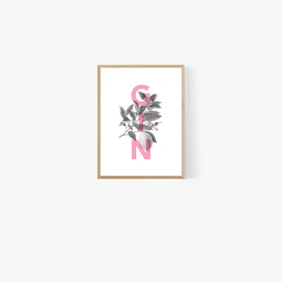 John Lewis EAST END PRINTS Rocket Jack 'Gin and Tonic' Framed Print