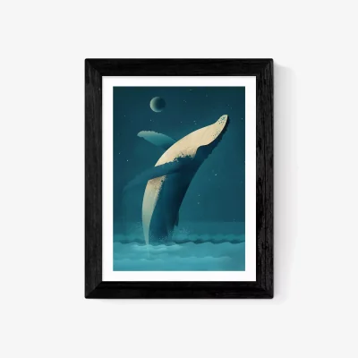 John Lewis EAST END PRINTS Dieter Braun 'Humpback Whale' Framed Print