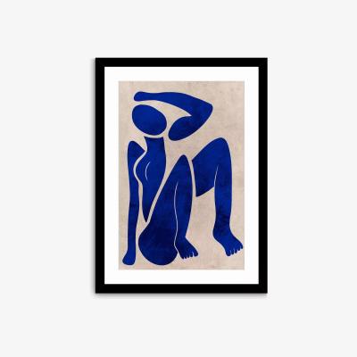 John Lewis John Lewis Marcus Prime 'Postured Darling' Nude Framed Print & Mount, 74.5 x 54.5cm, Blue