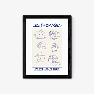 John Lewis EAST END PRINTS Stephie Cardona 'Les Fromages' Framed Print