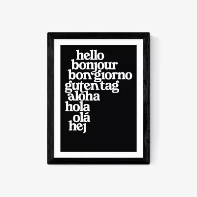 John Lewis EAST END PRINTS Limbo and Ginger 'Hello World' Framed Print