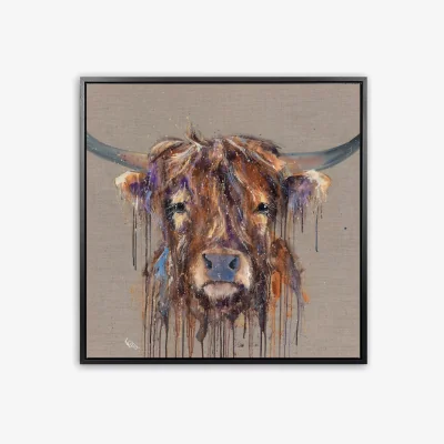 John Lewis Louise Luton - 'Bad Hair Day' Framed Canvas, 84.5 x 84.5cm, Brown