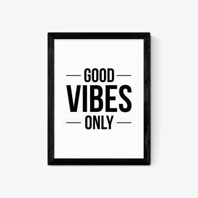 John Lewis EAST END PRINTS The Native State 'Good Vibes Only' Framed Print