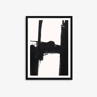 John Lewis Nero 3 - Framed Print & Mount, 76 x 56cm, Black