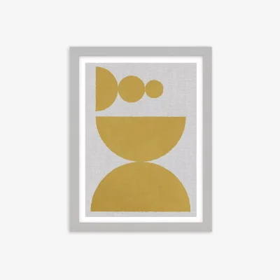 John Lewis Abstract 'Mustard & Stone II' Framed Print, 43.5 x 33.5cm, Yellow