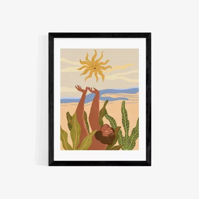 John Lewis EAST END PRINTS Arty Guava 'Worship the Sun' Framed Print