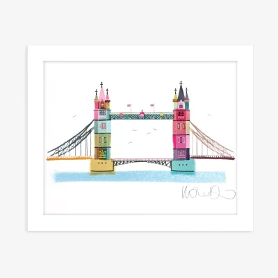 John Lewis Ilona Drew - Tower Bridge Framed Print, 27.5 x 33.5cm, Multi