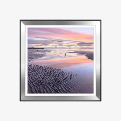 John Lewis Jim Robertson - Lilac Beach Embellished Framed Print, 83.5 x 83.5cm
