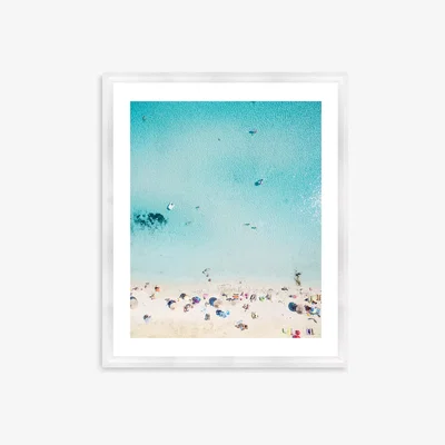 John Lewis Beach Brella 3 - Framed Print & Mount, 56 x 66cm, Multi