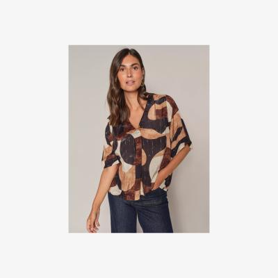 John Lewis MOS MOSH Rosalie Graphic Print Top, Salute Navy/Multi