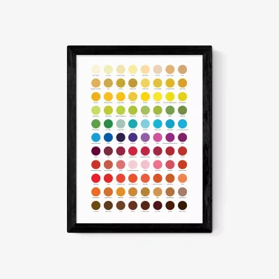 John Lewis EAST END PRINTS Limbo and Ginger 'Colour Chart' Framed Print