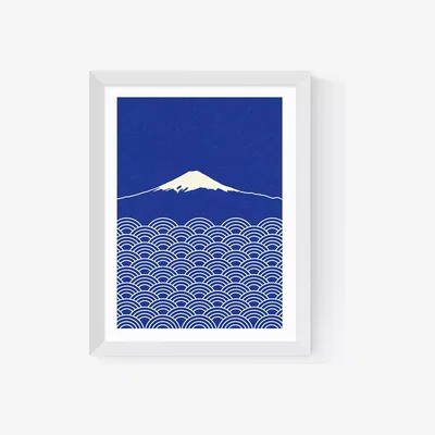 John Lewis EAST END PRINTS Rosi Feist 'Waves & Fuji' Framed Print