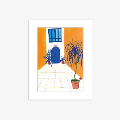 John Lewis Marta Chojnacka - Yellow Patio Unframed Print & Mount, 50 x 40cm, Yellow/Multi