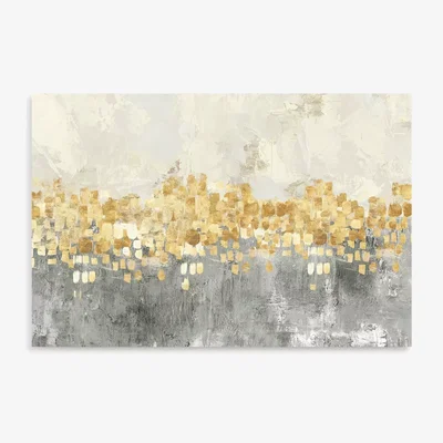 John Lewis PI Studio - 'Dancing Stars' Abstract Canvas Print, 60 x 90cm, Gold/Multi
