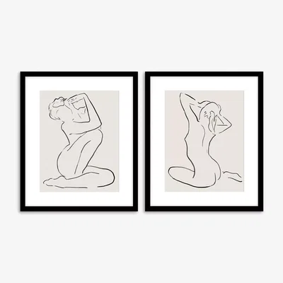 John Lewis Dominic James - 'Solitude' Framed Prints, Set of 2, 83.5 x 63.5cm, Black/White