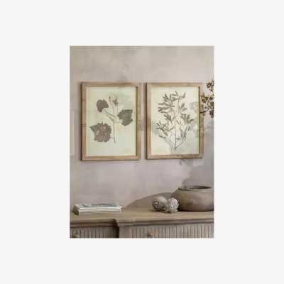 John Lewis One.World Leaf Wood Framed Print, Set of 2, 53.8 x 42cm, Brown/Multi