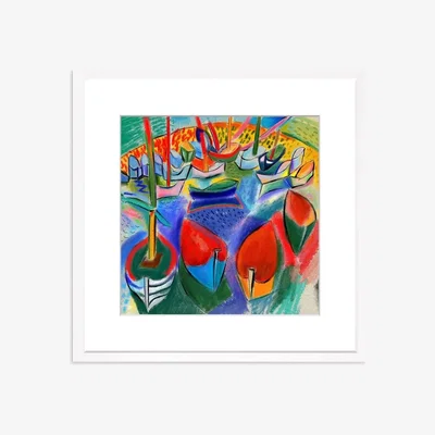 John Lewis Rainbow Harbour Framed Print & Mount, 73 x 73cm, Multi