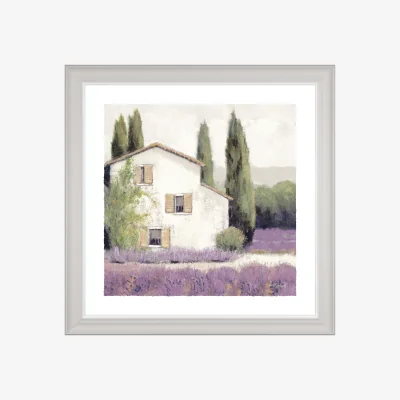 John Lewis Adelene Fletcher - Lavender Cottage Framed Print & Mount, 38 x 38cm