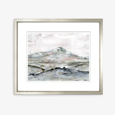 John Lewis Liz Clayton - Mountainscape Framed Print & Mount, 58 x 49cm, Blue/Multi