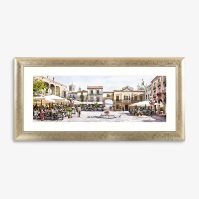 John Lewis Richard Macneil - Mediterranean Courtyard Framed Print & Mount, 52 x 128cm, Multi