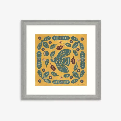 John Lewis Kate Millbank - 'Owl Oak' Framed Print & Mount, 45 x 45cm, Yellow/Multi