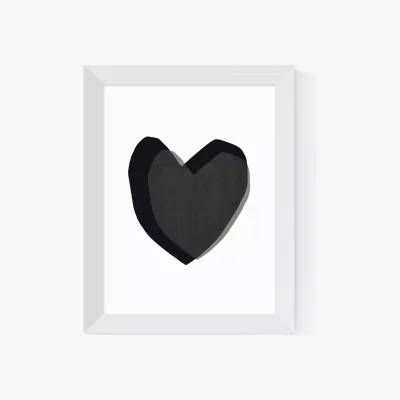 John Lewis EAST END PRINTS Seventy Tree 'Monochrome Heart' Framed Print