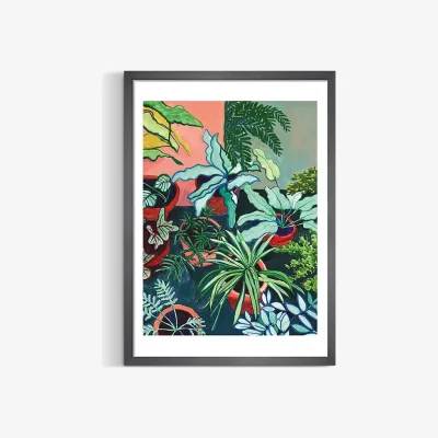 John Lewis Marta Chojnacka - 'Houseplants' Framed Print & Mount, 42 x 29.7cm, Green/Multi