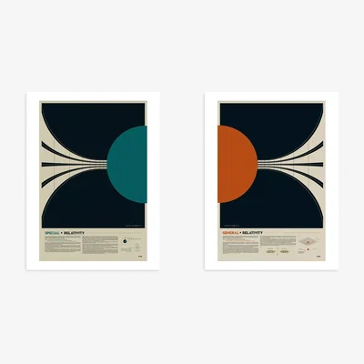 John Lewis Justin Van Genderen - General Relativity/Special Relativity Unframed Prints, Set of 2, 40 x 30cm