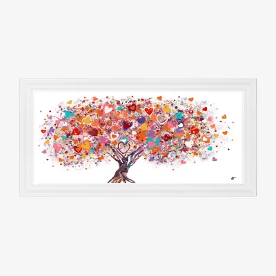 John Lewis Sara Otter- 'Tree Of Hearts' Framed Print, 56 x 111cm, Pink/Multi