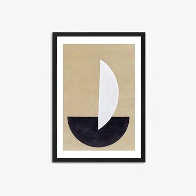John Lewis Geometry 3 - Framed Print & Mount, 76 x 56cm, Brown