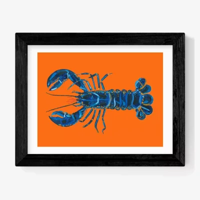 John Lewis EAST END PRINTS Alice Staker 'Lobster on Orange' Framed Print