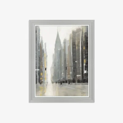 John Lewis Jon Barker - Golden City New York Framed Print & Mount, 91 x 71cm, Grey/Multi