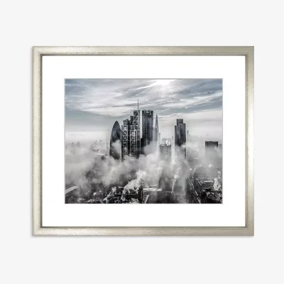John Lewis Howard Kingsnorth - London Skyline Framed Print & Mount, 97 x 82cm, Blue
