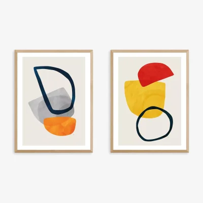 John Lewis EAST END PRINTS Tracie Andrews 'Elements' Framed Print, Set of 2